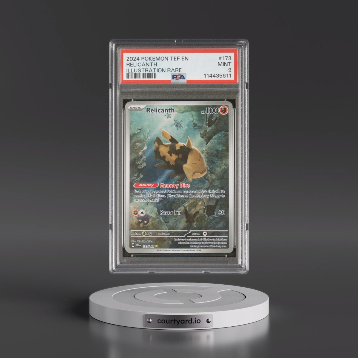 2024 Pokémon Tef EN-Temporal Forces #173 Relicanth - Illustration Rare (PSA 9 MINT)