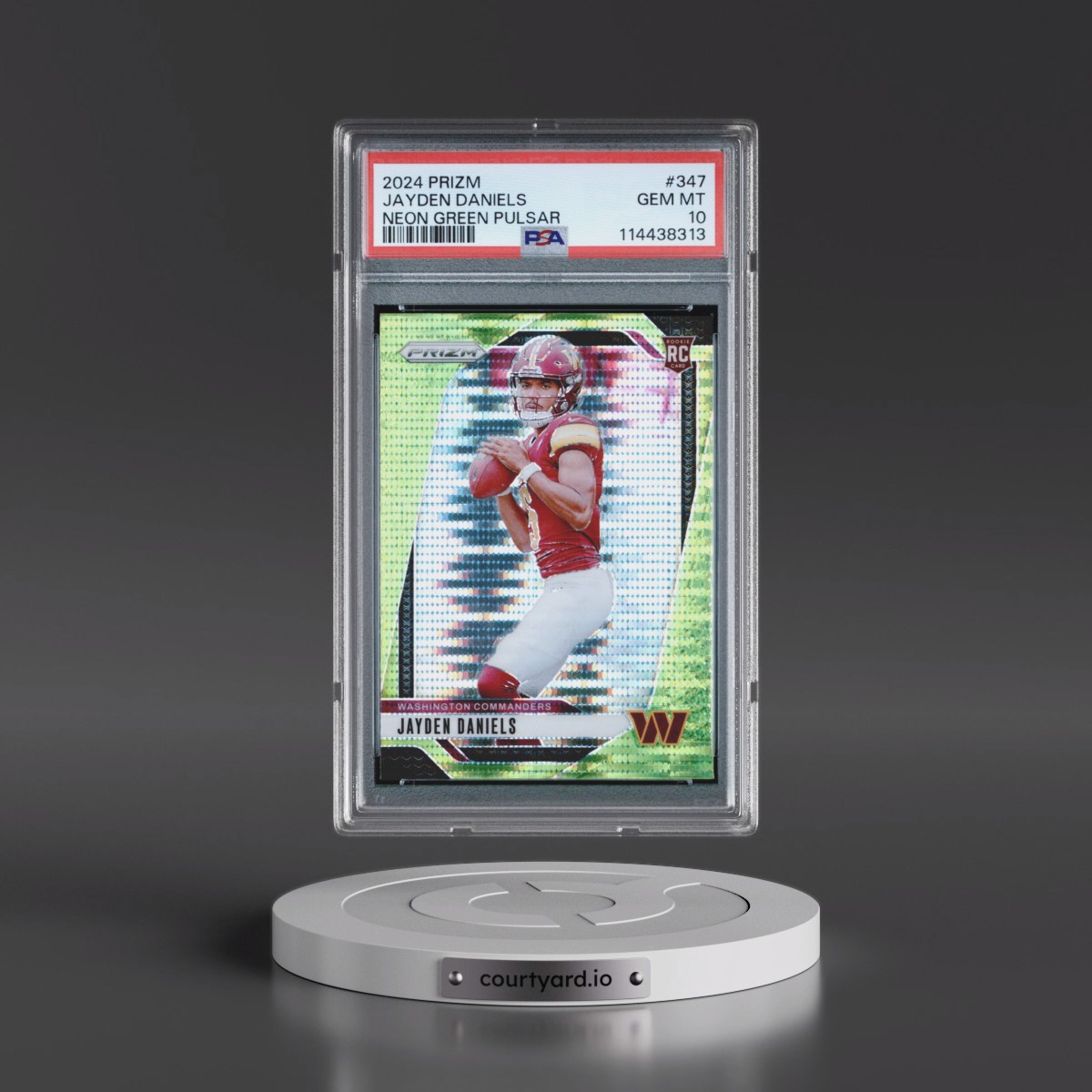 2024 Panini Prizm #347 Jayden Daniels - Neon Green Pulsar (PSA 10 GEM MINT)