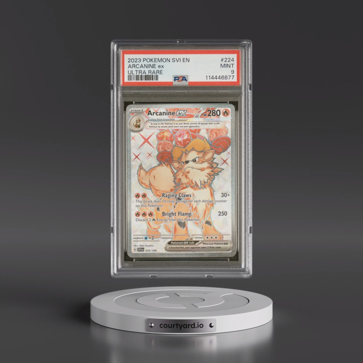 2023 Pokémon Svi EN-Scarlet & Violet #224 Arcanine EX - Holo Ultra Rare (PSA 9 MINT)