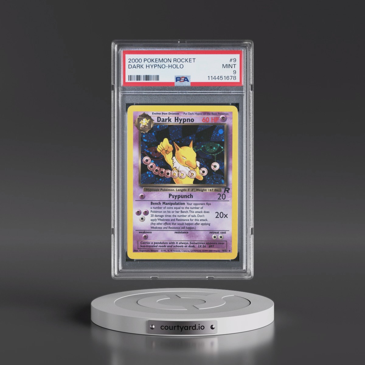 2000 Pokémon Rocket #9 Dark Hypno - Holo (PSA 9 MINT)