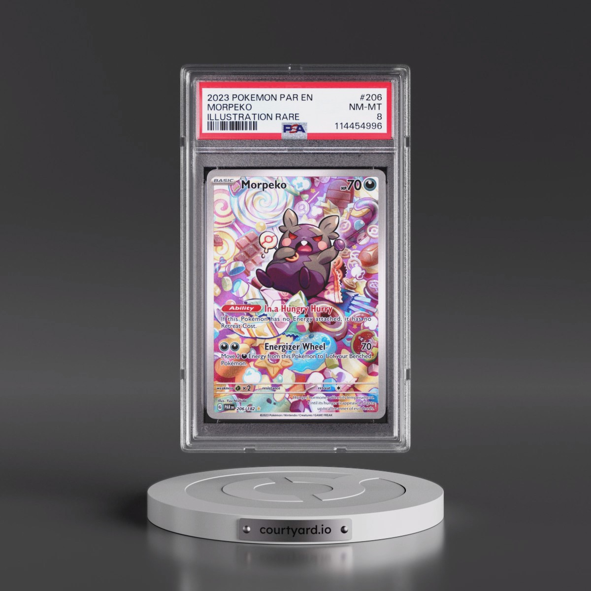 2023 Pokémon Par EN-Paradox Rift #206 Morpeko - Illustration Rare (PSA 8 NM-MT)