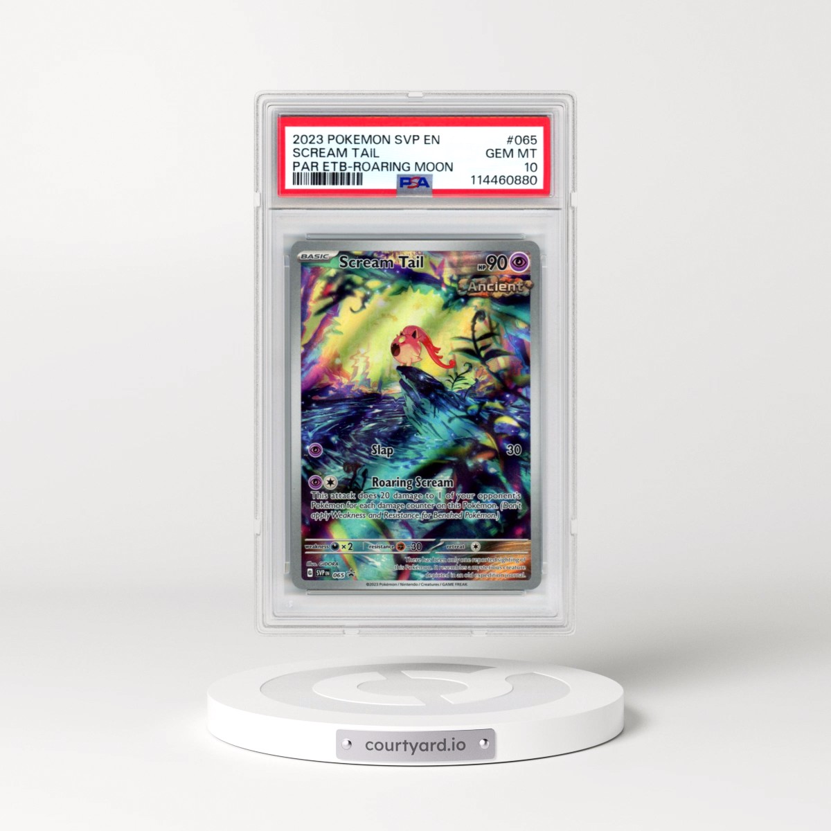 2023 Pokémon Svp EN-SV Black Star Promo #065 Scream Tail - Paradox Rift Elite Trainer Box-Roaring Moon (PSA 10 GEM MINT)