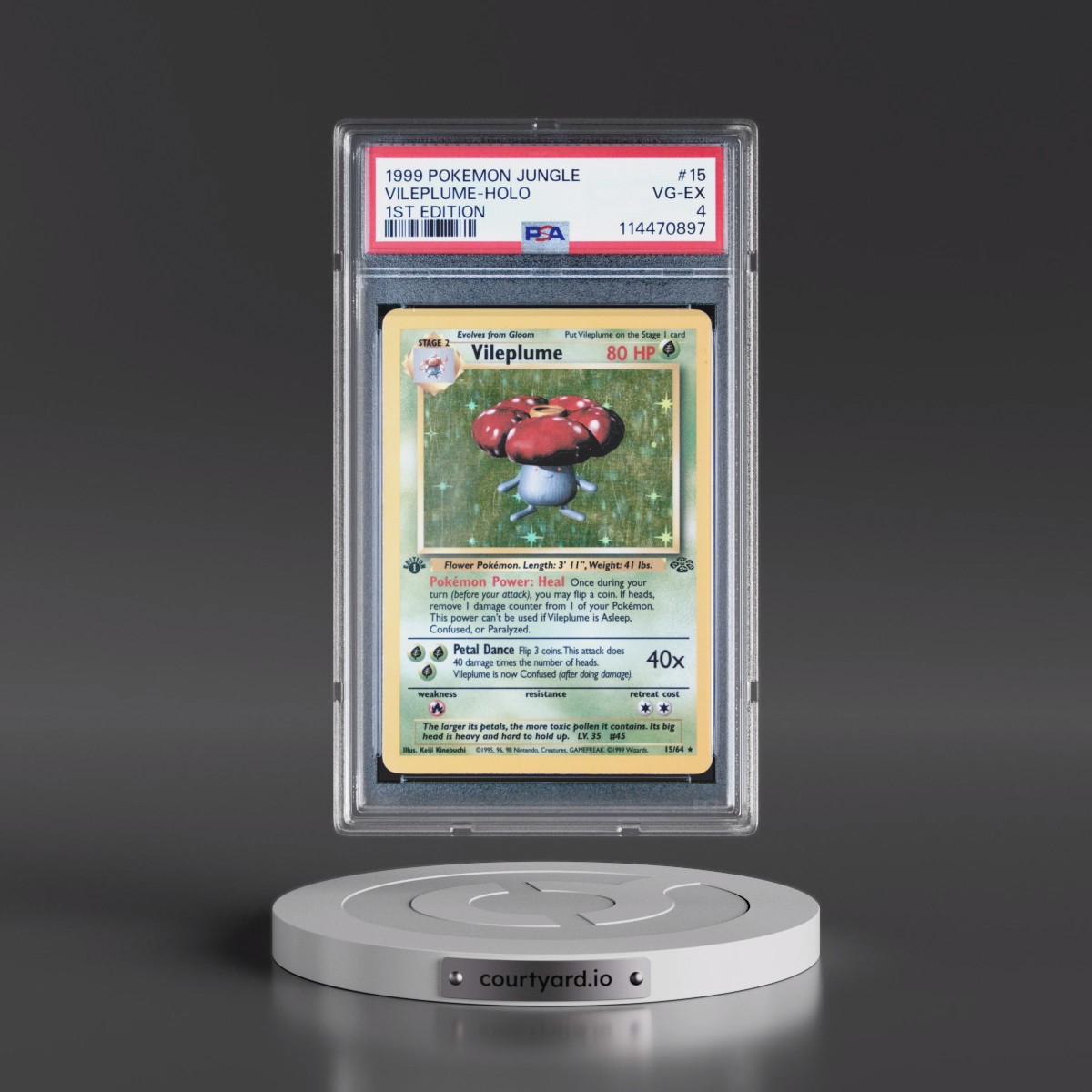 1999 Pokémon Jungle #15 Vileplume - 1st Edition Holo (PSA 4 VG-EX)