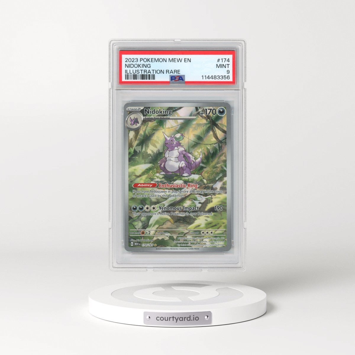 2023 Pokémon Mew EN-151 #174 Nidoking - Illustration Rare (PSA 9 MINT)