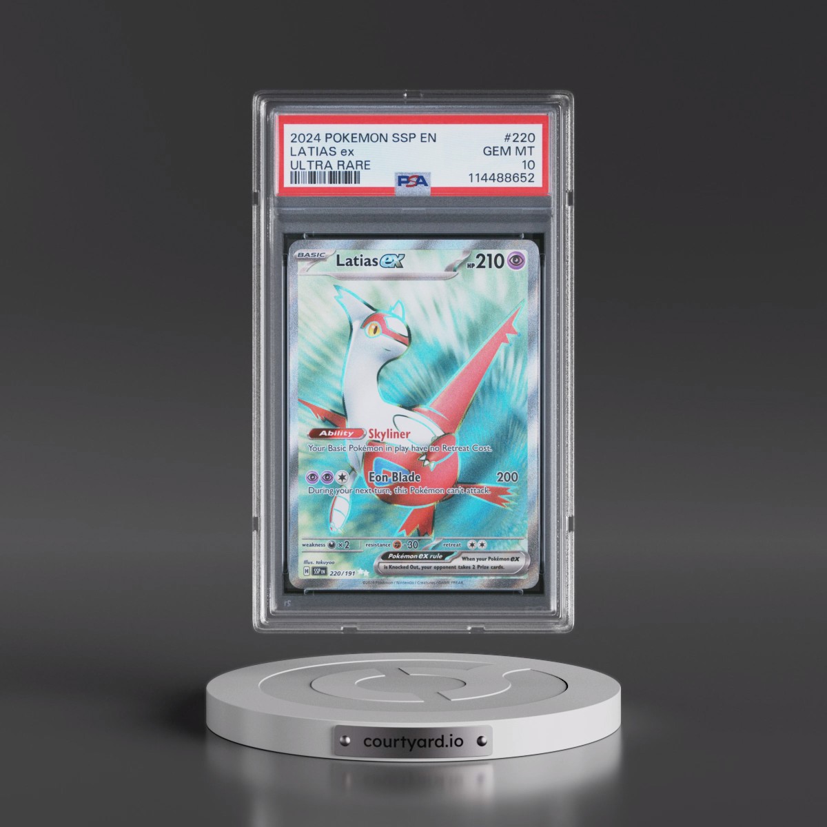 2024 Pokémon Ssp EN-Surging Sparks #220 Latias EX - Holo Ultra Rare (PSA 10 GEM MINT)