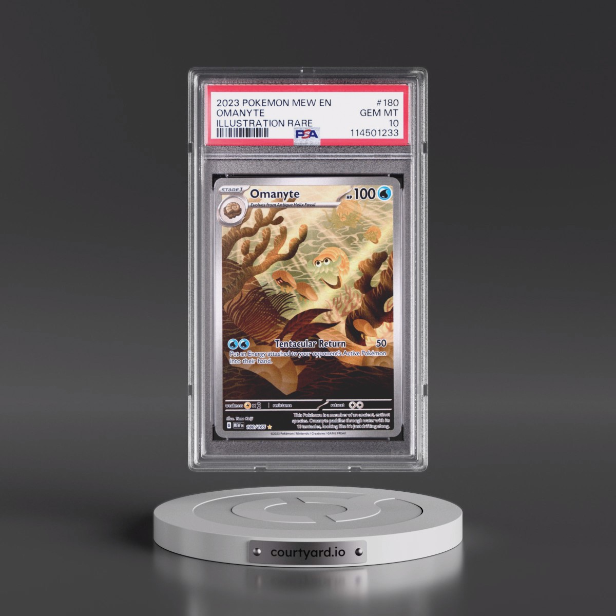 2023 Pokémon Mew EN-151 #180 Omanyte - Illustration Rare (PSA 10 GEM MINT)