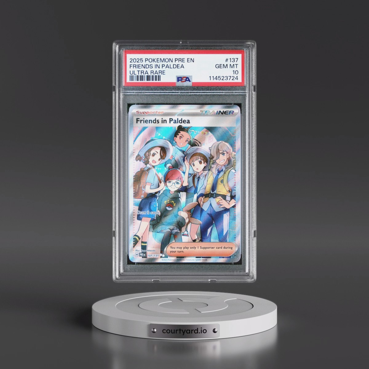 2025 Pokémon Pre EN-Prismatic Evolutions #137 Friends in Paldea - Ultra Rare (PSA 10 GEM MINT)