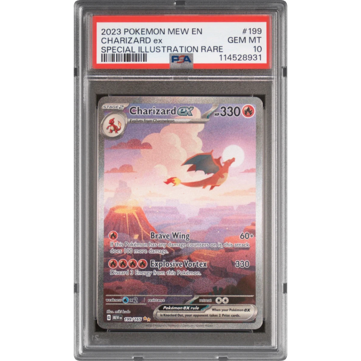 2023 Pokémon Mew EN-151 #199 Charizard EX - Holo Special Illustration Rare (PSA 10 GEM MINT)
