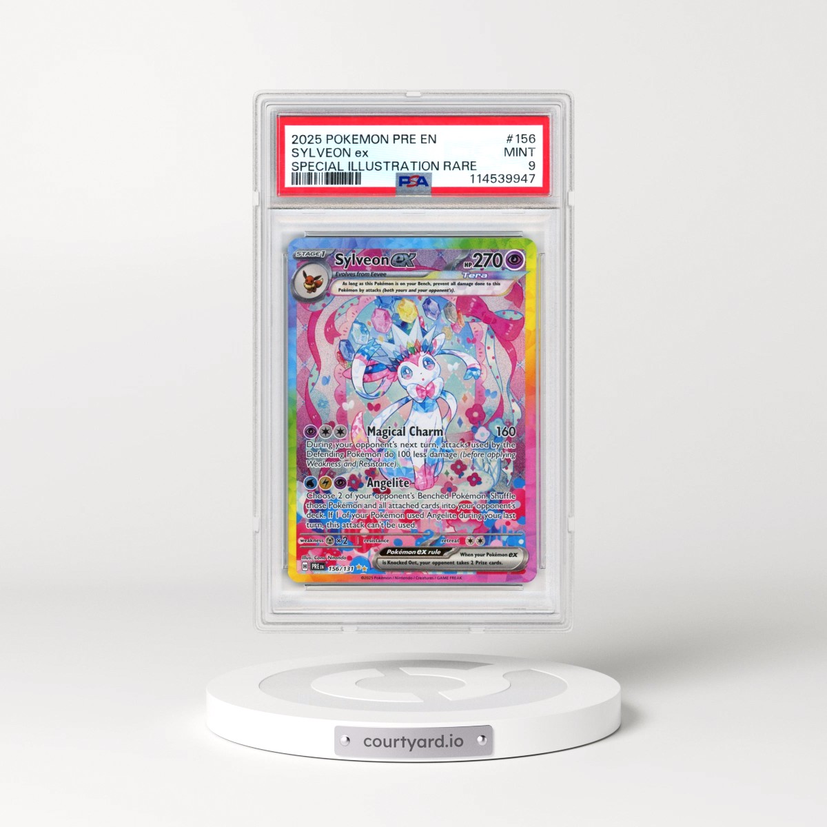 2025 Pokémon Pre EN-Prismatic Evolutions #156 Sylveon EX - Holo Special Illustration Rare (PSA 9 MINT)