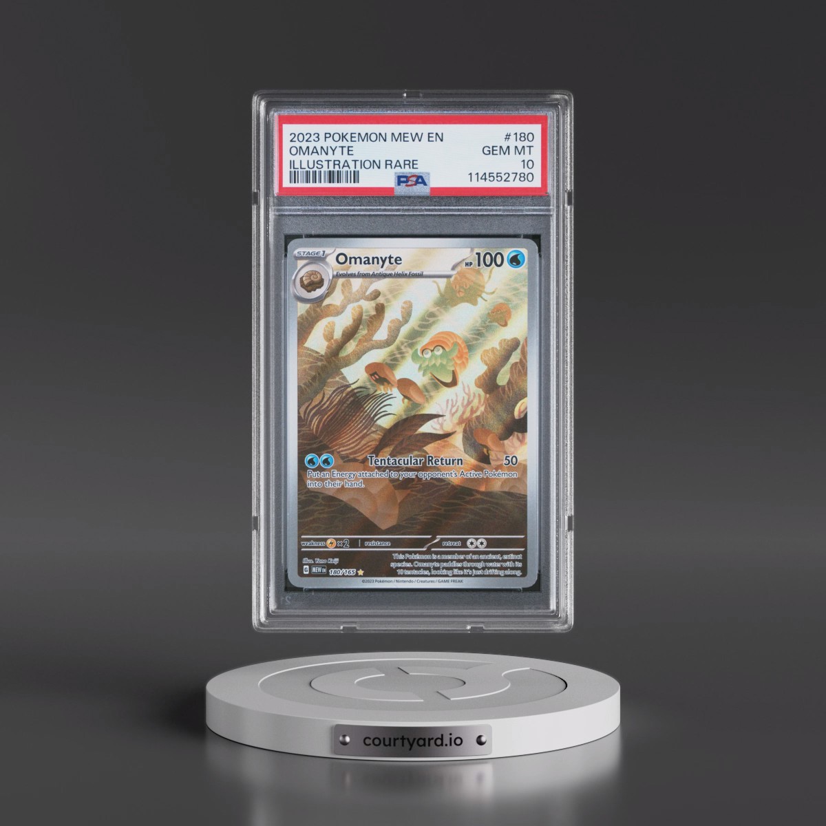 2023 Pokémon Mew EN-151 #180 Omanyte - Illustration Rare (PSA 10 GEM MINT)