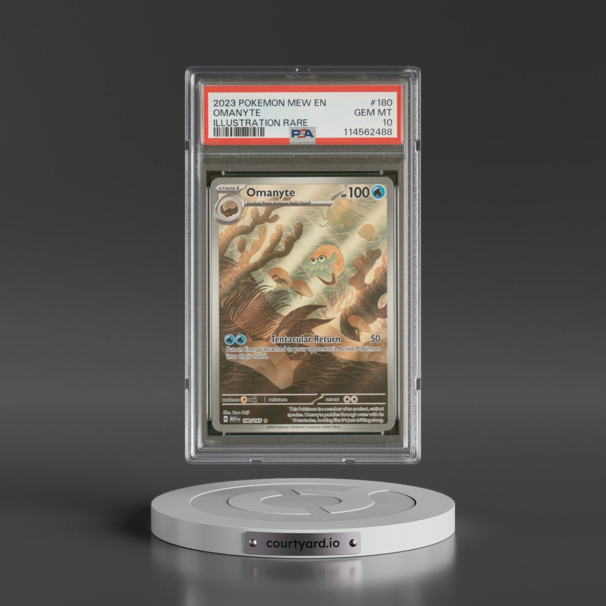 2023 Pokémon Mew EN-151 #180 Omanyte - Illustration Rare (PSA 10 GEM MINT)