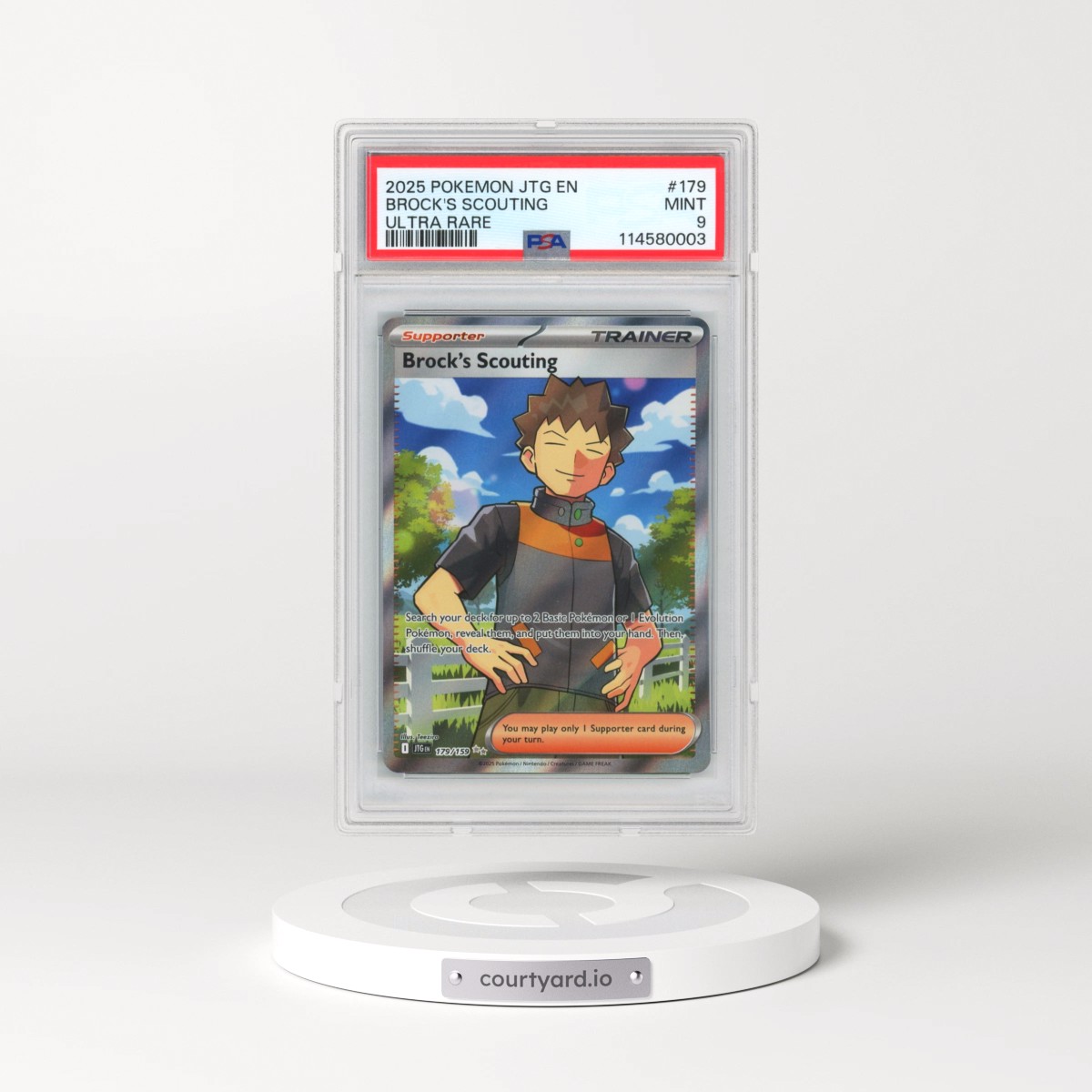2025 Pokémon Jtg EN-Journey Together #179 Brock's Scouting - Ultra Rare (PSA 9 MINT)