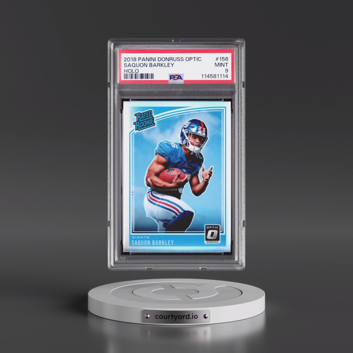 2018 Panini Donruss Optic #156 Saquon Barkley - Holo (PSA 9 MINT)