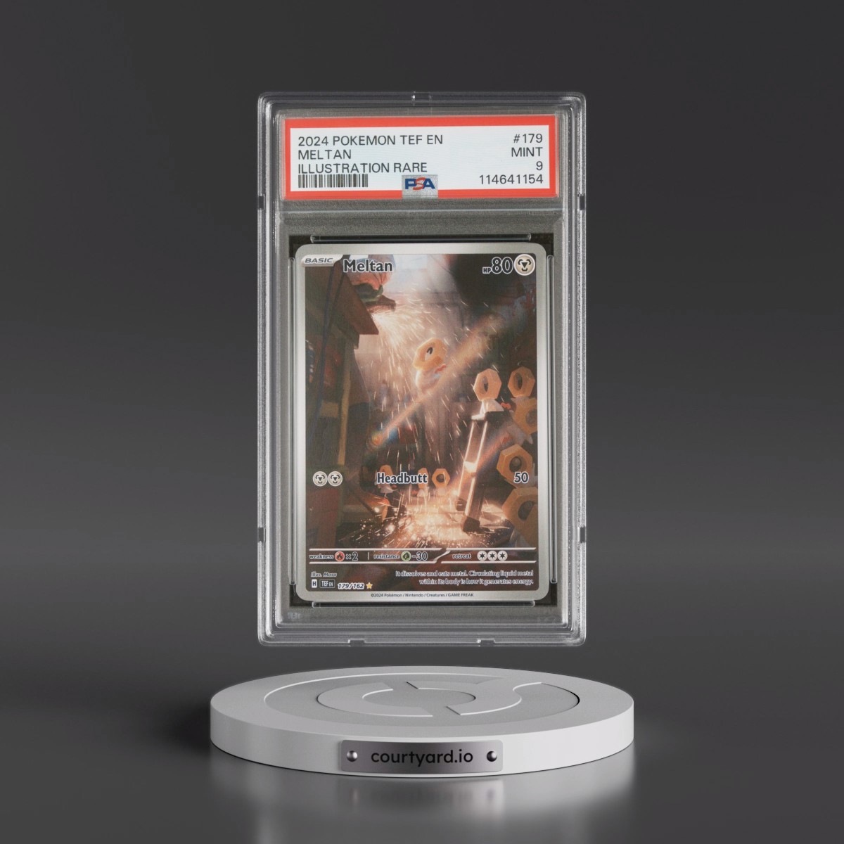 2024 Pokémon Tef EN-Temporal Forces #179 Meltan - Illustration Rare (PSA 9 MINT)