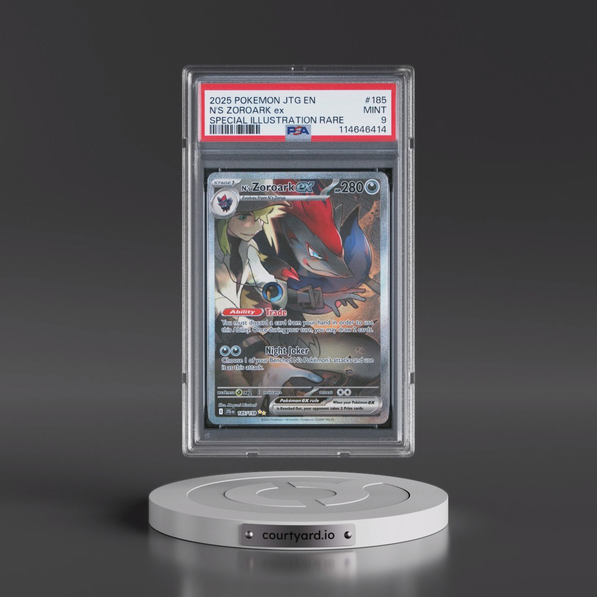2025 Pokémon Jtg EN-Journey Together #185 N's Zoroark EX - Holo Special Illustration Rare (PSA 9 MINT)