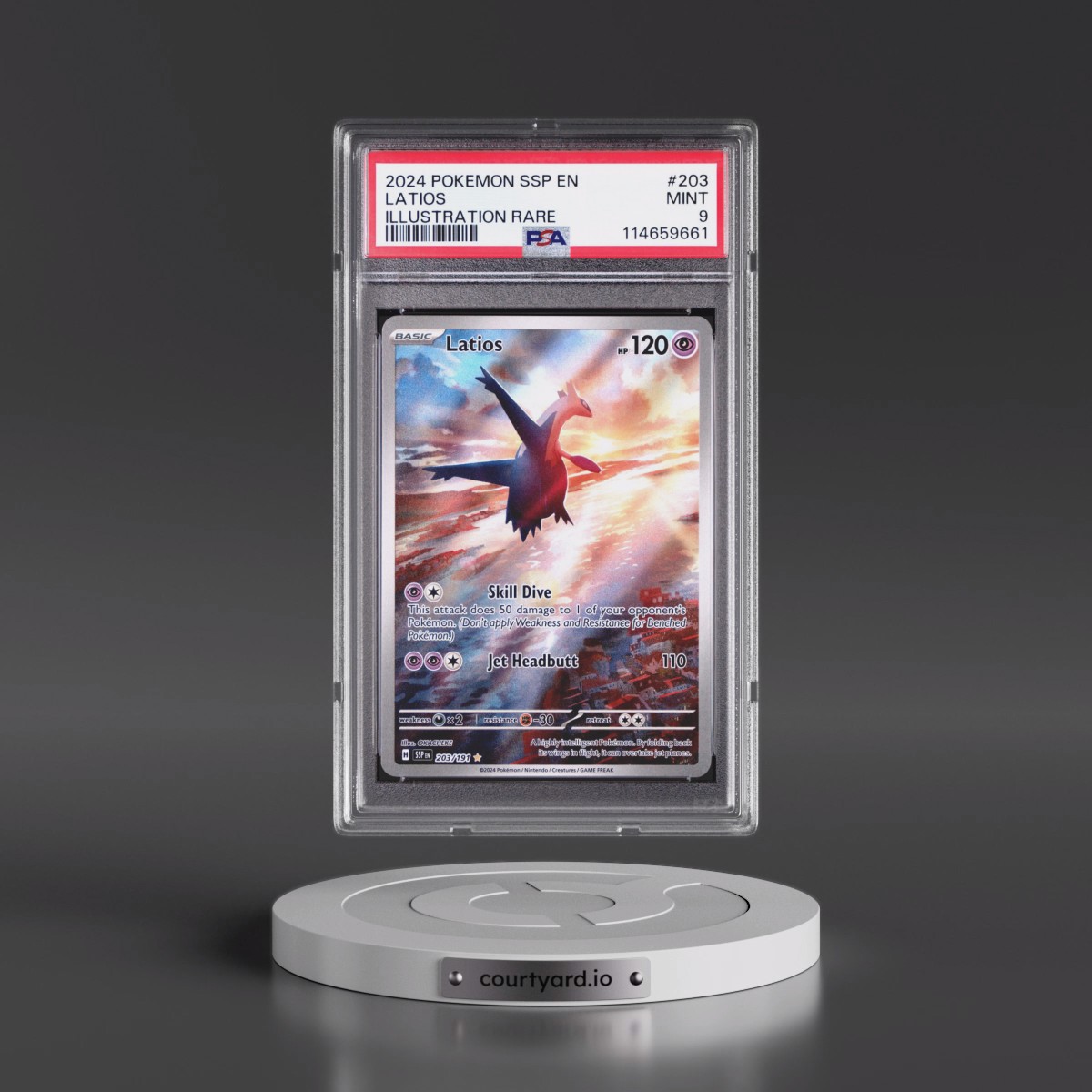 2024 Pokémon Ssp EN-Surging Sparks #203 Latios - Illustration Rare (PSA 9 MINT)