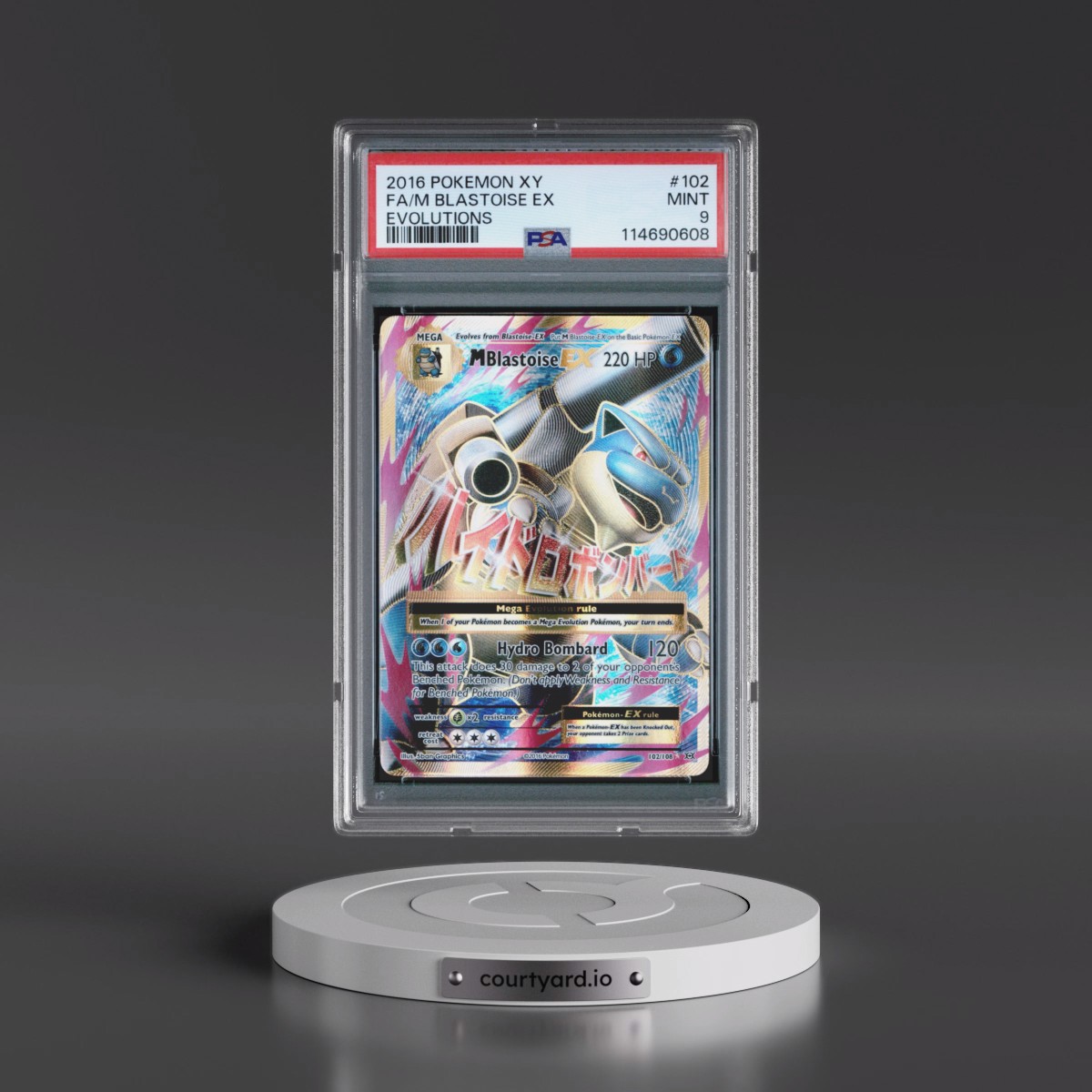 2016 Pokémon XY Evolutions #102 M Blastoise EX - Holo Full Art (PSA 9 MINT)
