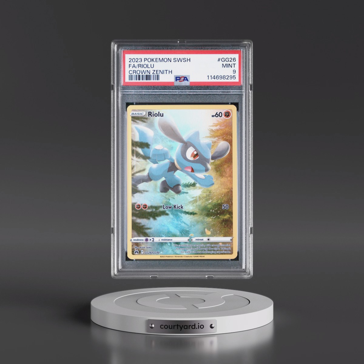 2023 Pokémon Sword and Shield Crown Zenith #GG26 Riolu - Full Art (PSA 9 MINT)