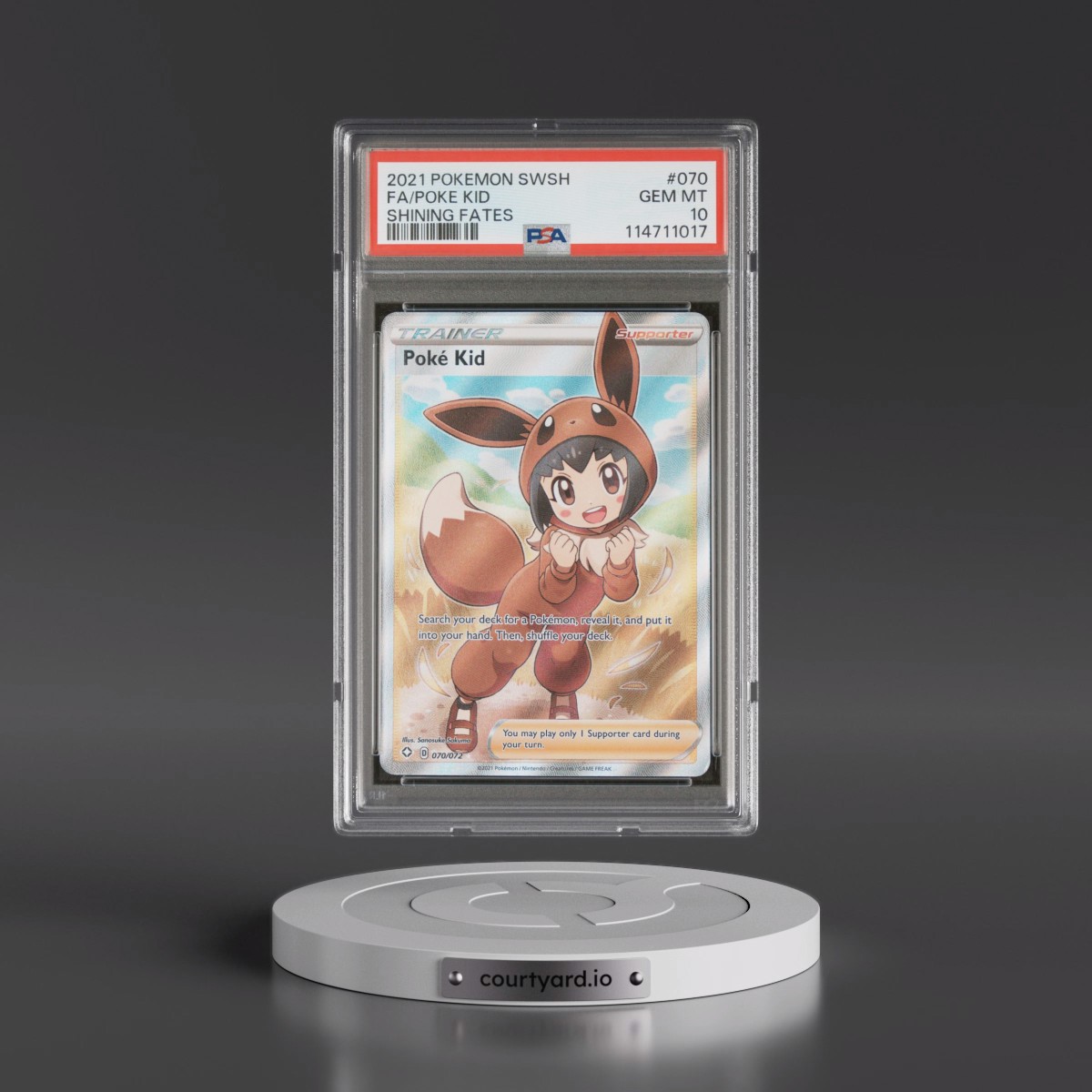 2021 Pokémon Sword & Shield Shining Fates #070 Poke Kid - Full Art (PSA 10 GEM MINT)