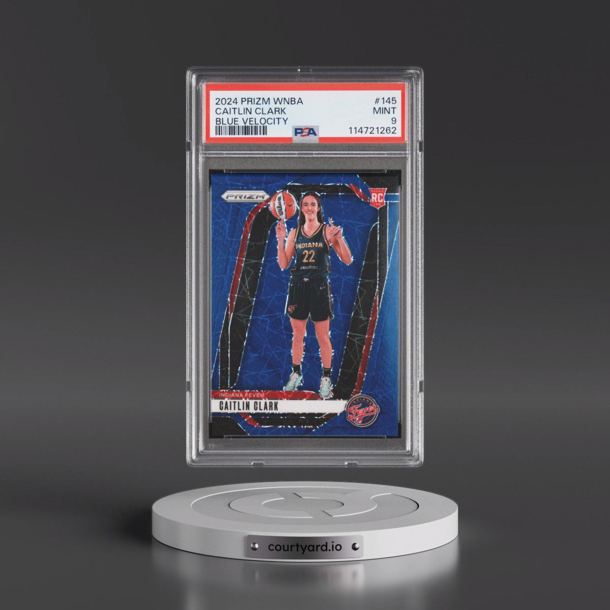 2024 Panini Prizm WNBA #145 Caitlin Clark - Blue Velocity (PSA 9 MINT)