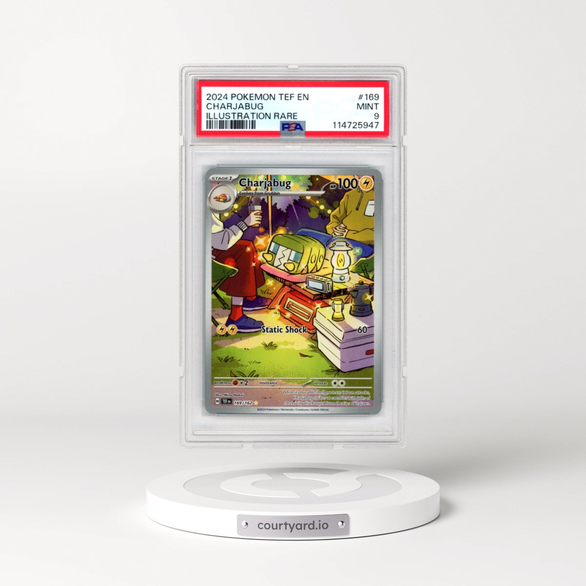 2024 Pokémon Tef EN-Temporal Forces #169 Charjabug - Illustration Rare (PSA 9 MINT)