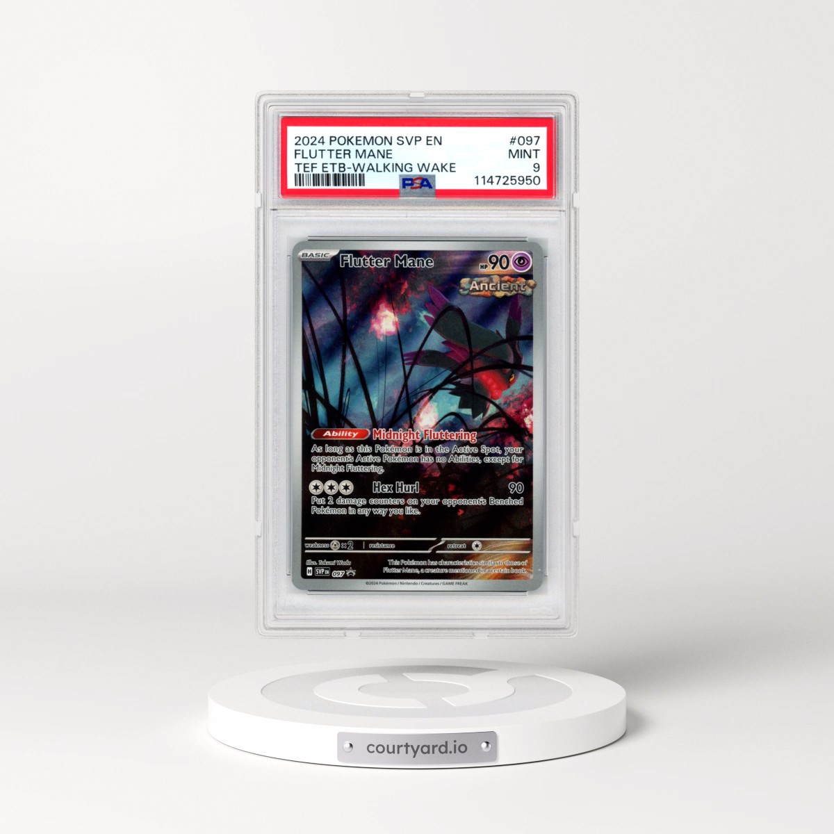 2024 Pokémon Svp EN-SV Black Star Promo #097 Flutter Mane - Temporal Forces Elite Trainer Box-Walking Wake (PSA 9 MINT)