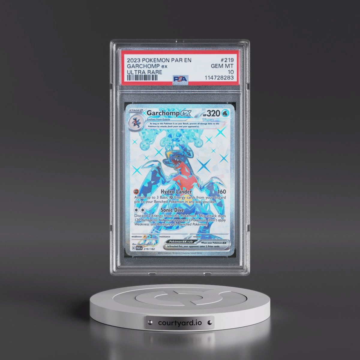2023 Pokémon Par EN-Paradox Rift #219 Garchomp EX - Holo Ultra Rare (PSA 10 GEM MINT)