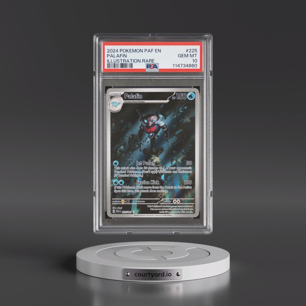 2024 Pokémon Paf EN-Paldean Fates #225 Palafin - Illustration Rare (PSA 10 GEM MINT)