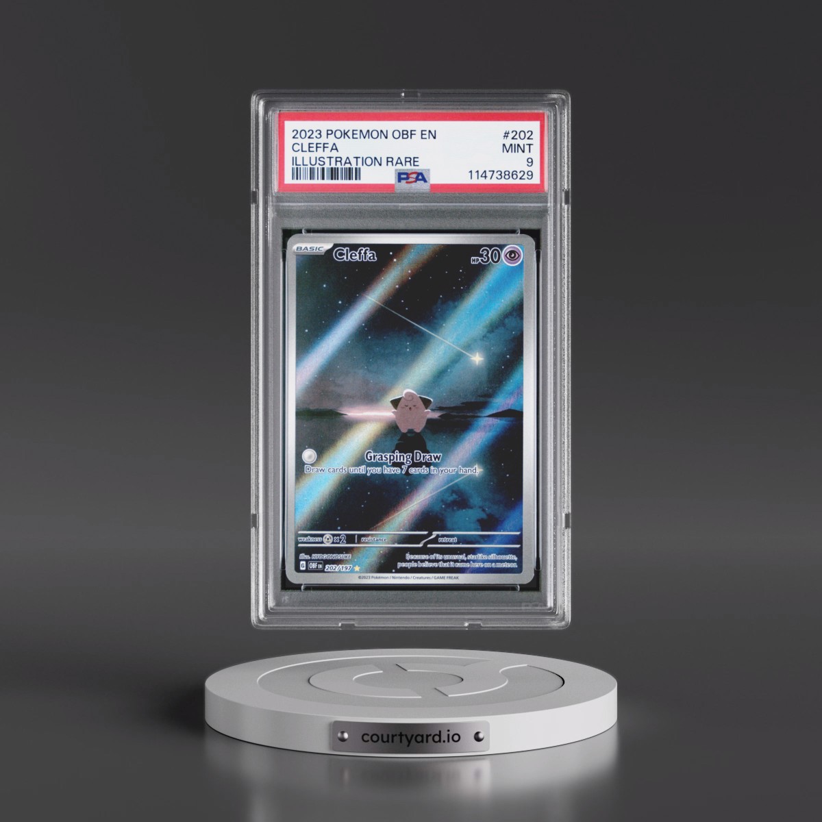 2023 Pokémon Obf EN-Obsidian Flames #202 Cleffa - Illustration Rare (PSA 9 MINT)