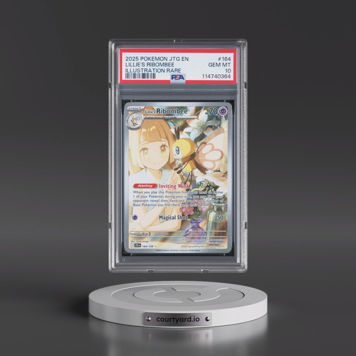 2025 Pokémon Jtg EN-Journey Together #164 Lillie's Ribombee - Illustration Rare (PSA 10 GEM MINT)