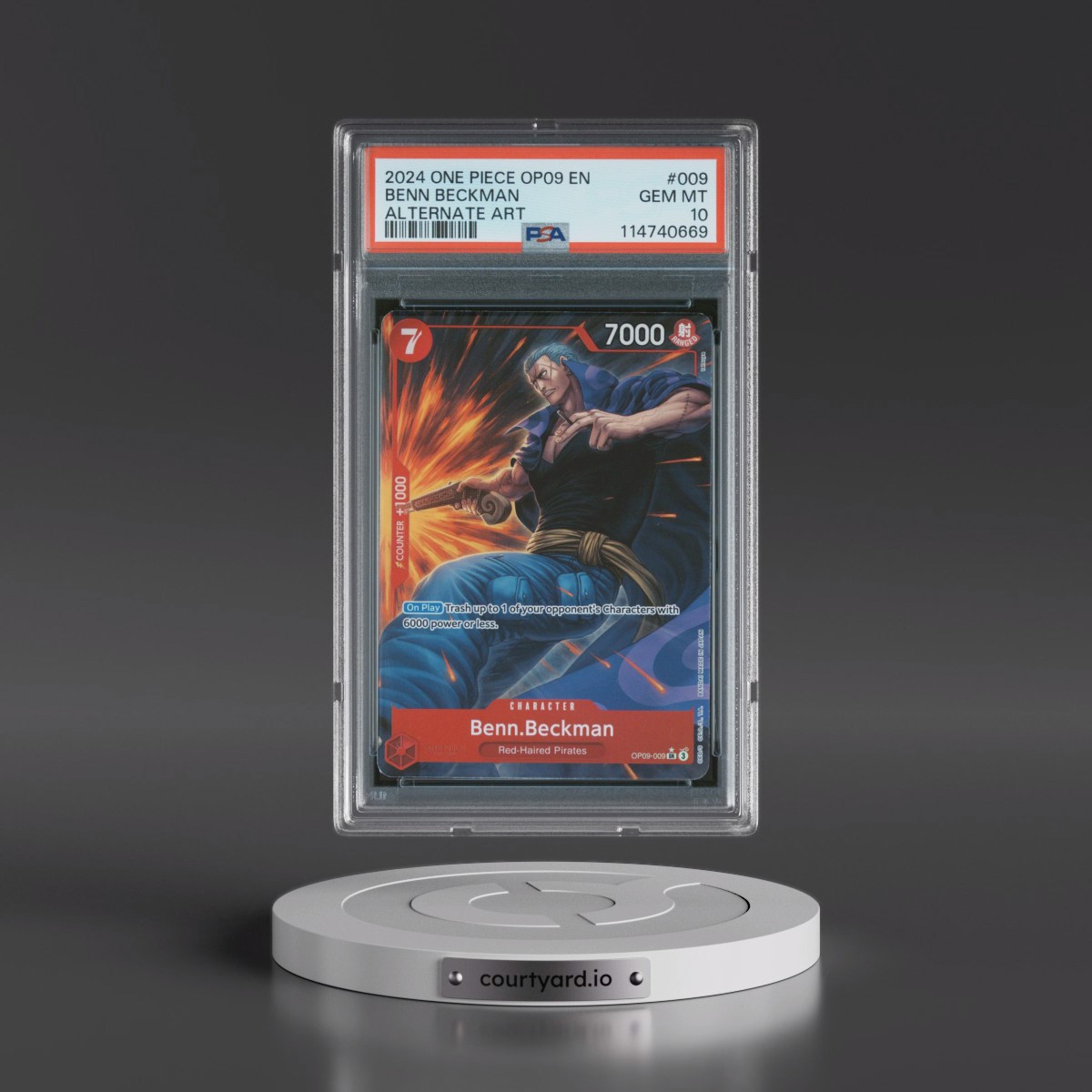 2024 One Piece OP09-Emperors in the New World #009 Benn Beckman - Alternate Art (PSA 10 GEM MINT)