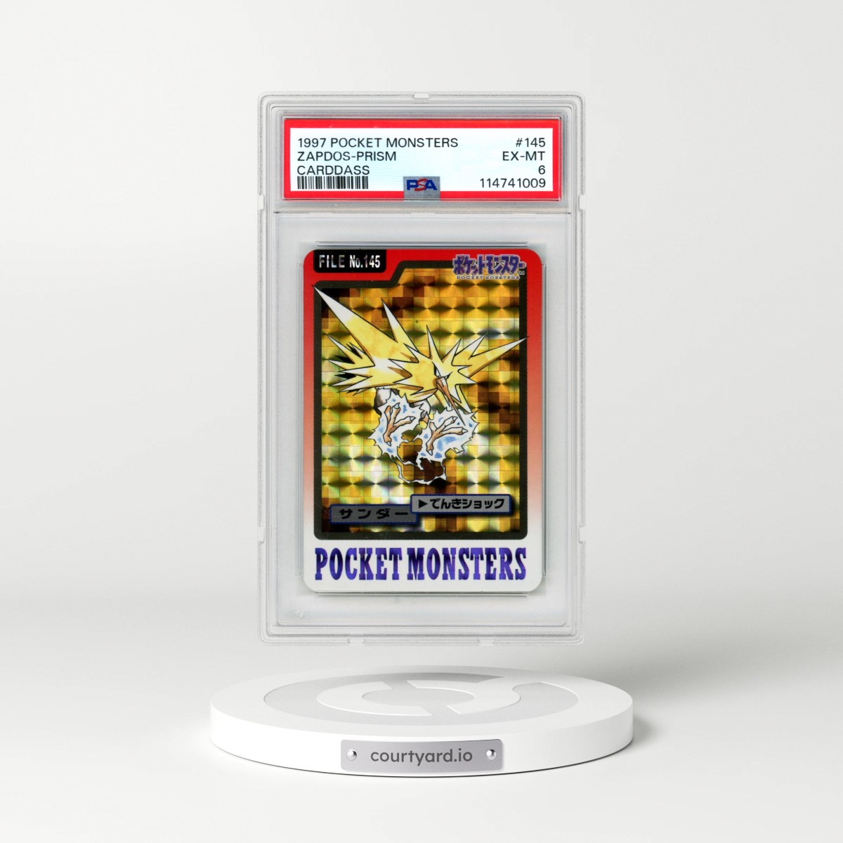 1997 Pocket Monsters Carddass #145 Zapdos-Prism (PSA 6 EX-MT)