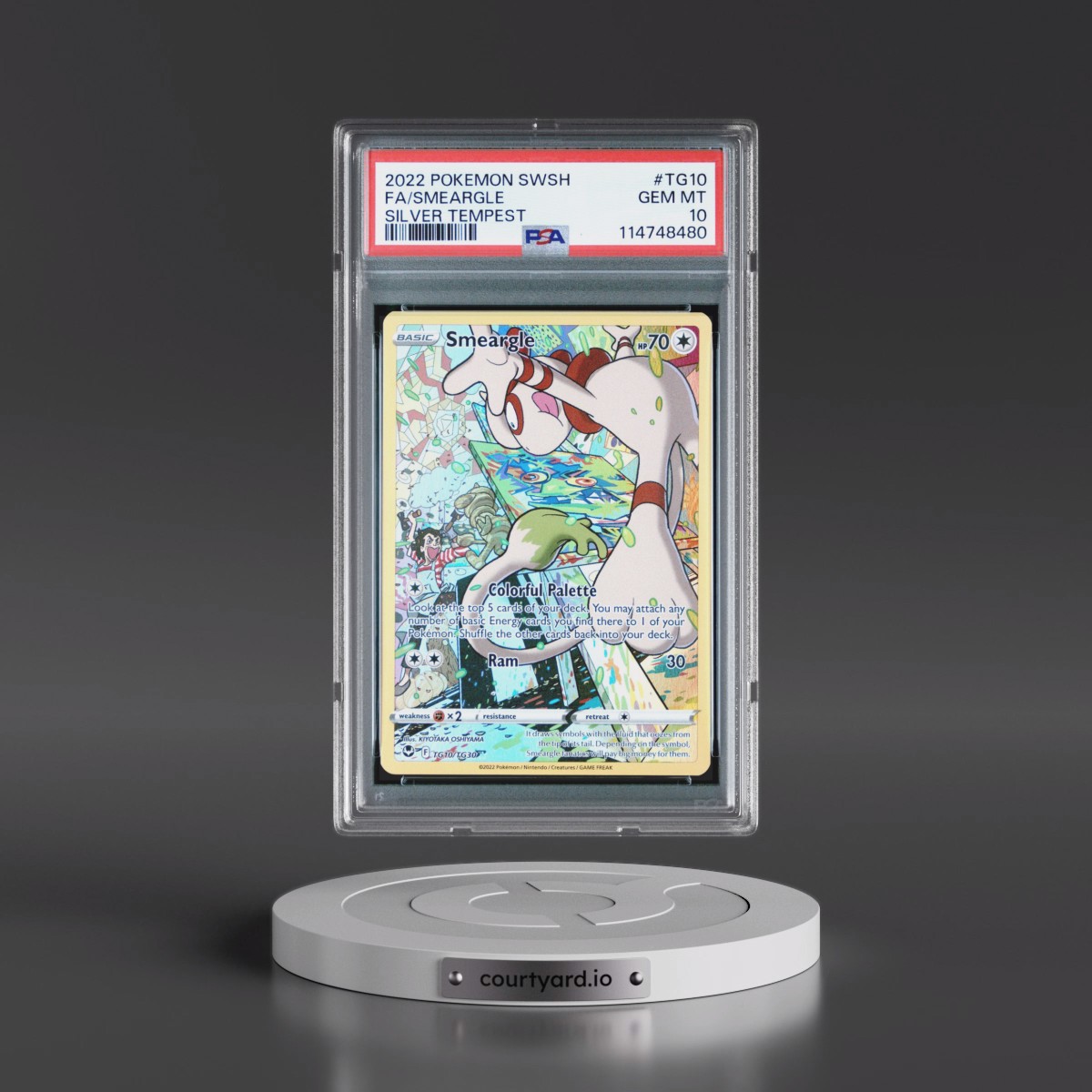 2022 Pokémon Sword & Shield Silver Tempest #TG10 Smeargle - Full Art (PSA 10 GEM MINT)