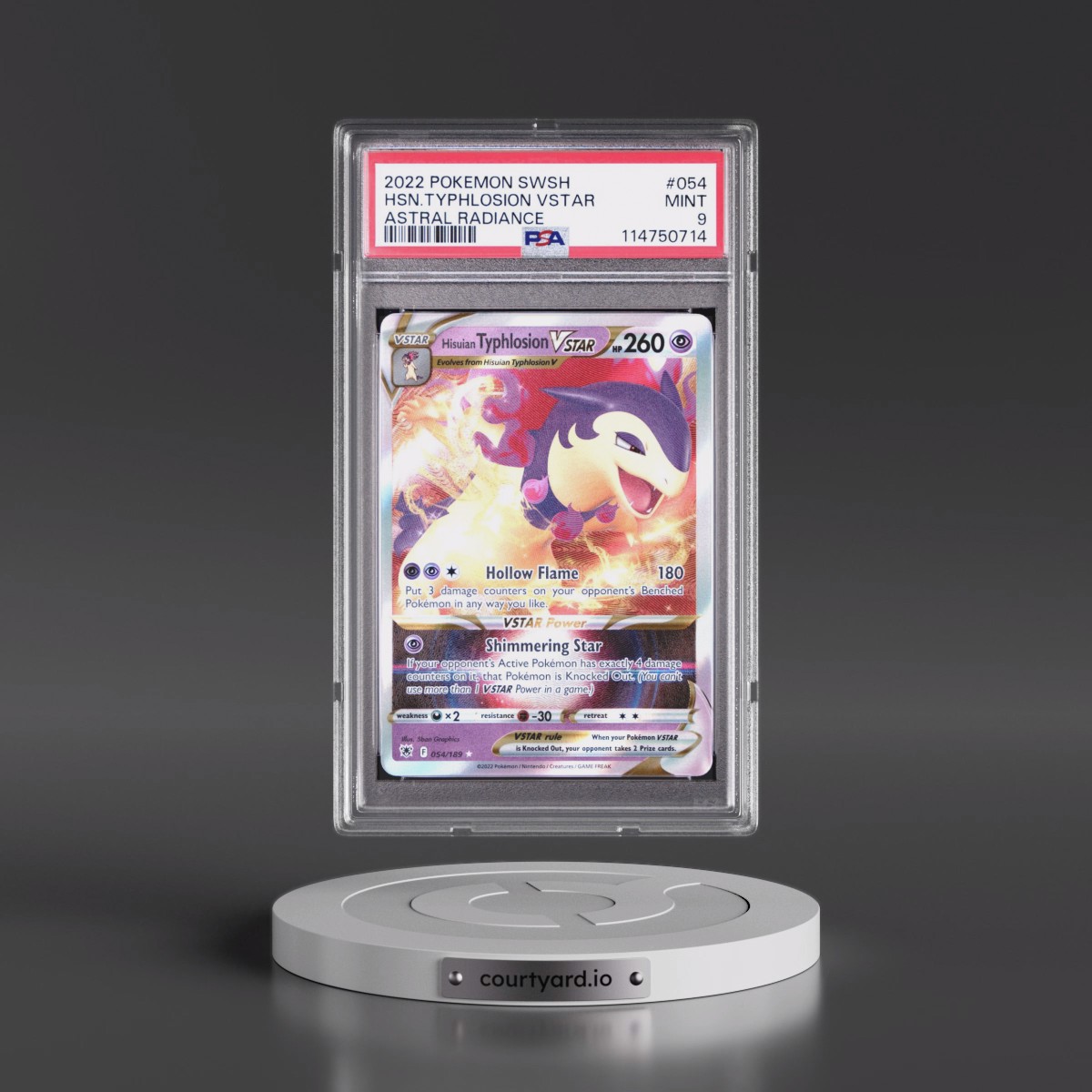 2022 Pokémon Sword & Shield Astral Radiance #054 Hisuian Typhlosion Vstar (PSA 9 MINT)