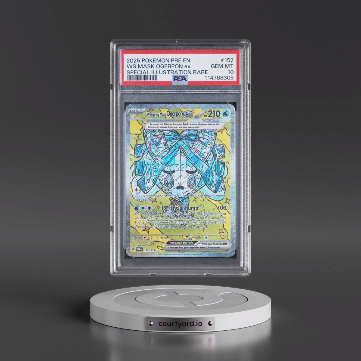 2025 Pokémon Pre EN-Prismatic Evolutions Wellspring Mask Ogerpon EX - Holo Special Illustration Rare #152 PSA 10