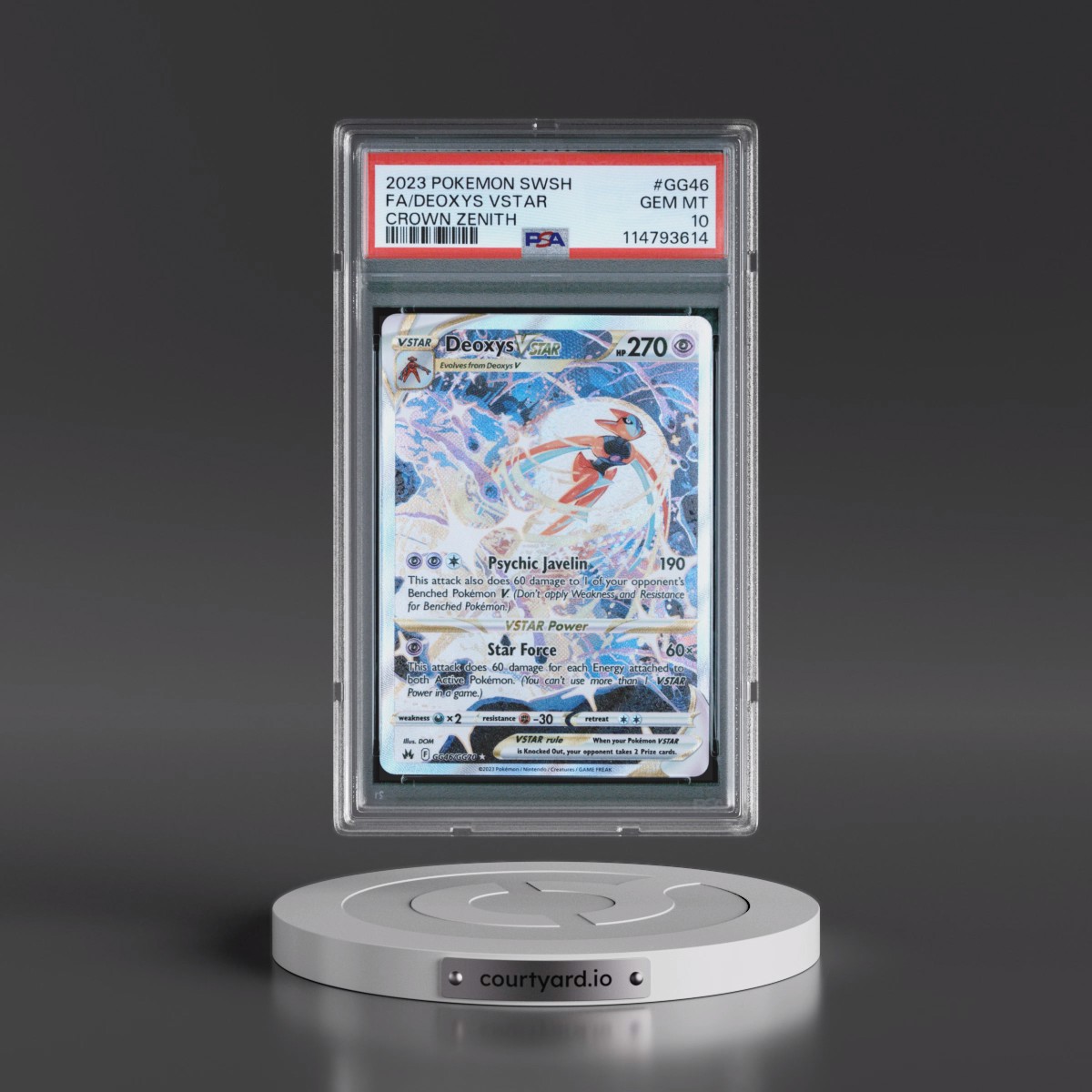 2023 Pokémon Sword and Shield Crown Zenith #GG46 Deoxys Vstar - Full Art (PSA 10 GEM MINT)