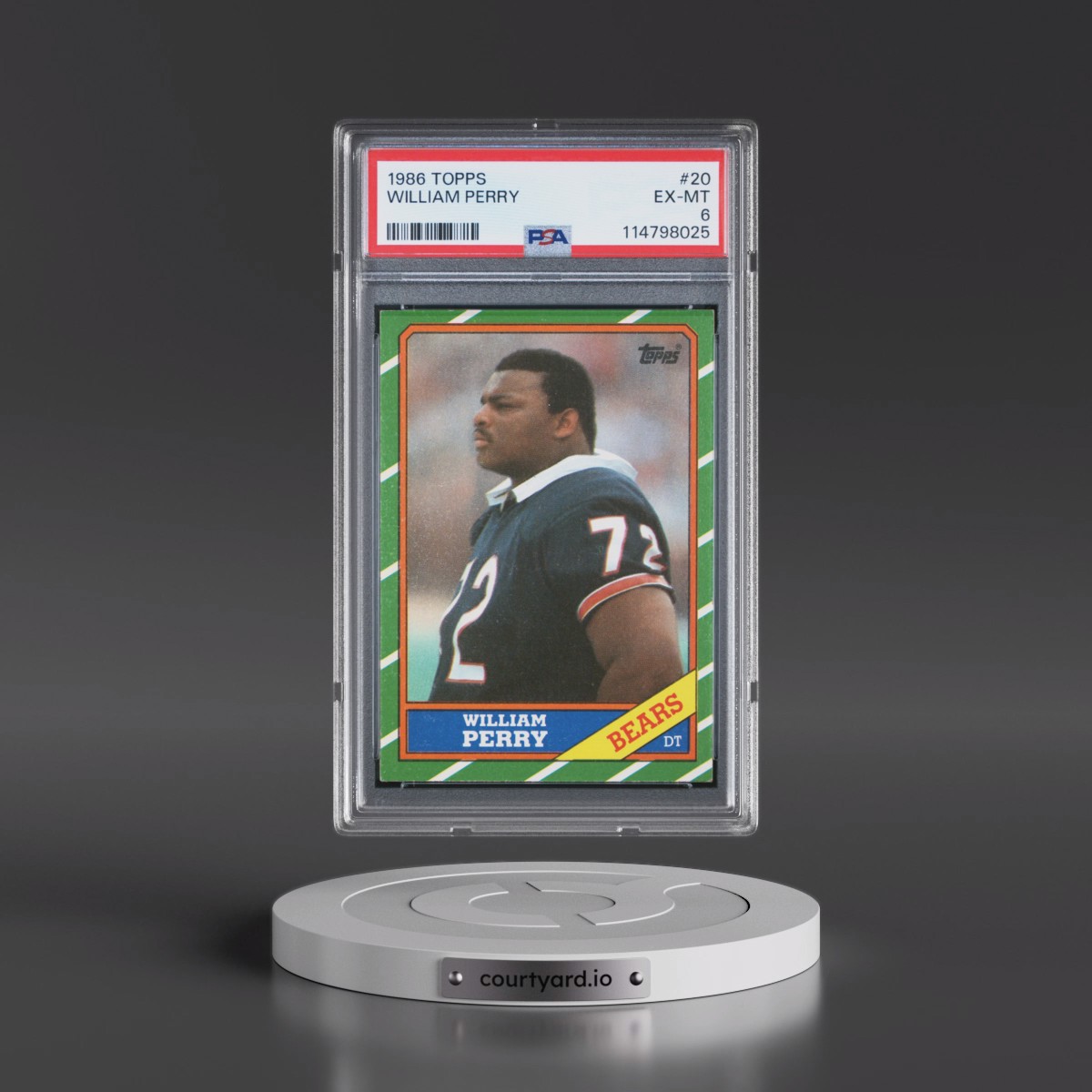 1986 Topps #20 William Perry (PSA 6 EX-MT)