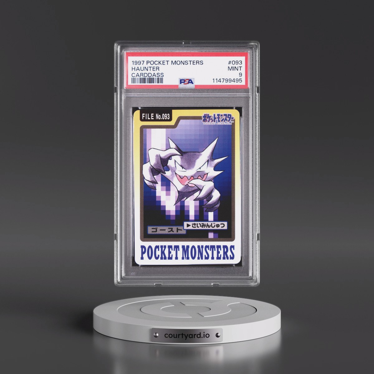 1997 Pocket Monsters Carddass #093 Haunter (PSA 9 MINT)
