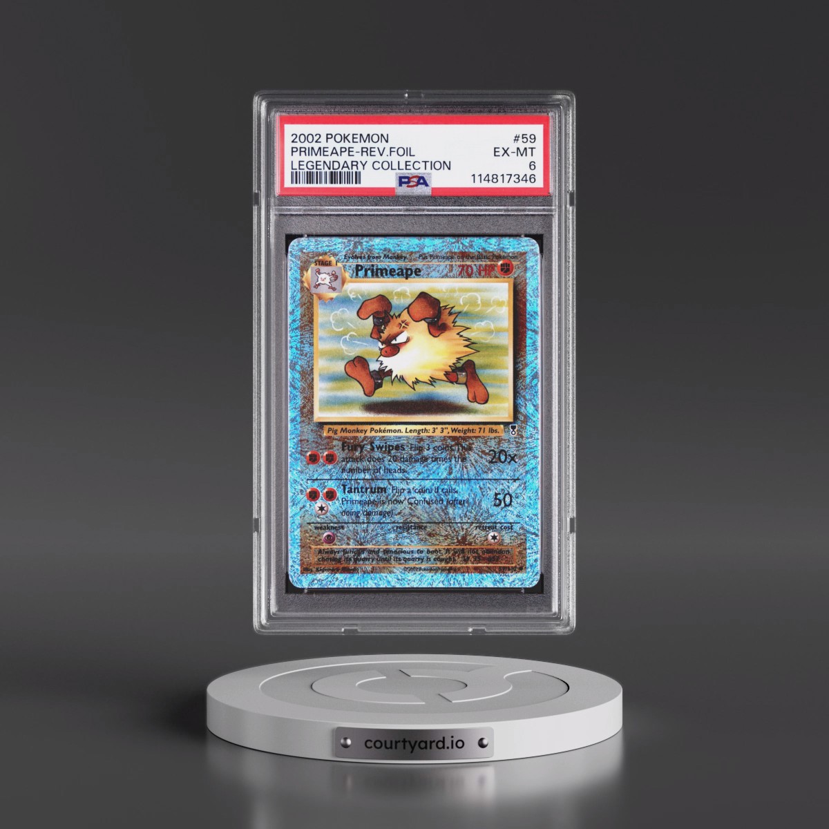 2002 Pokémon Legendary Collection #59 Primeape - Reverse Foil (PSA 6 EX-MT)