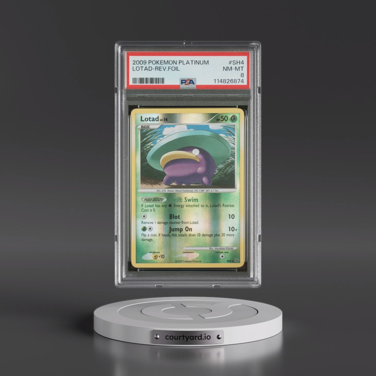 2009 Pokémon Platinum #SH4 Lotad - Reverse Foil (PSA 8 NM-MT)