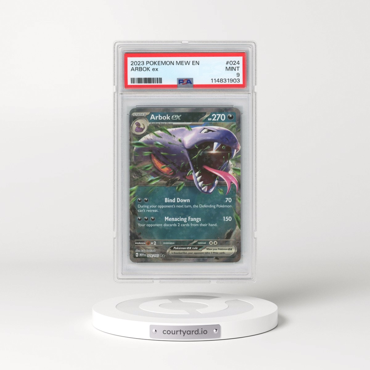 2023 Pokémon Mew EN-151 #024 Arbok EX - Holo (PSA 9 MINT)