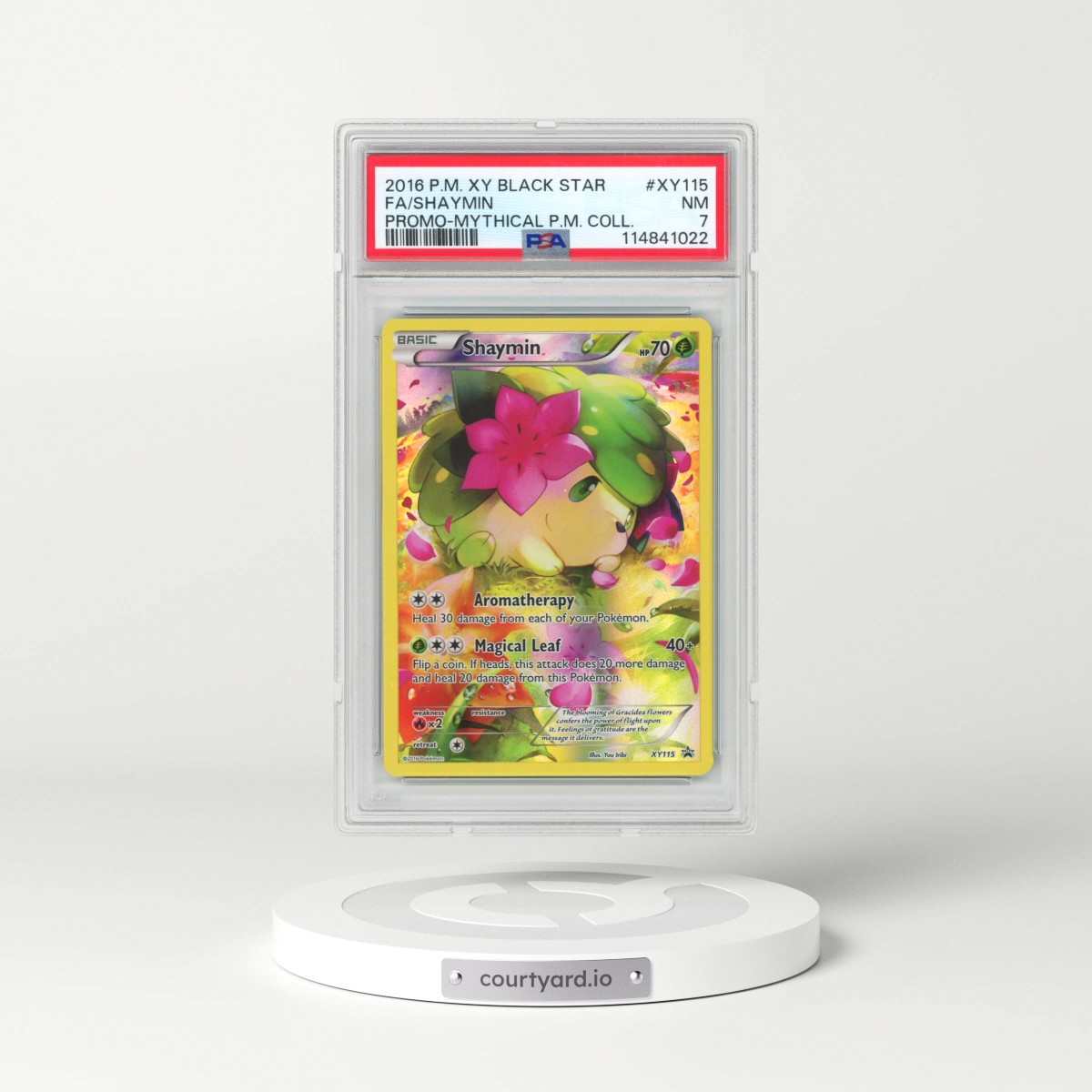 2016 Pokémon XY Black Star Promo #XY115 Shaymin - Full Art Mythical Pokemon Collection (PSA 7 NM)