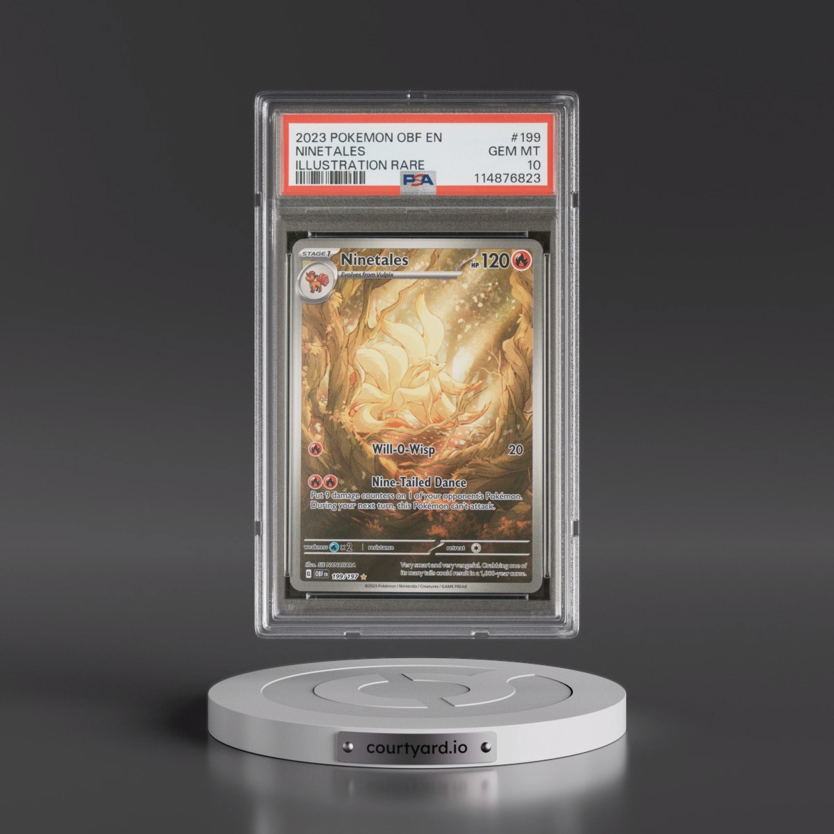 2023 Pokémon Obf EN-Obsidian Flames #199 Ninetales - Illustration Rare (PSA 10 GEM MINT)