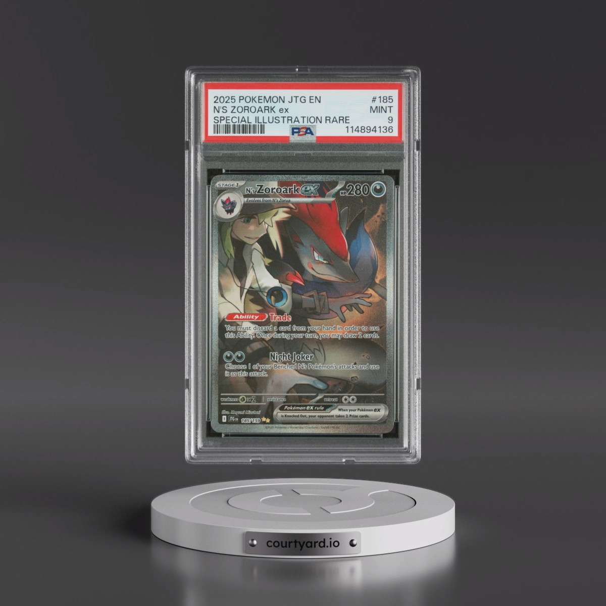2025 Pokémon Jtg EN-Journey Together #185 N's Zoroark EX - Holo Special Illustration Rare (PSA 9 MINT)