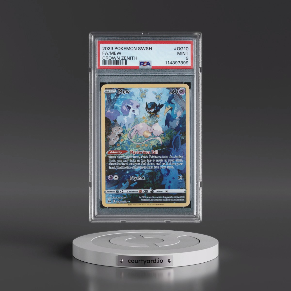 2023 Pokémon Sword and Shield Crown Zenith #GG10 Mew - Full Art (PSA 9 MINT)