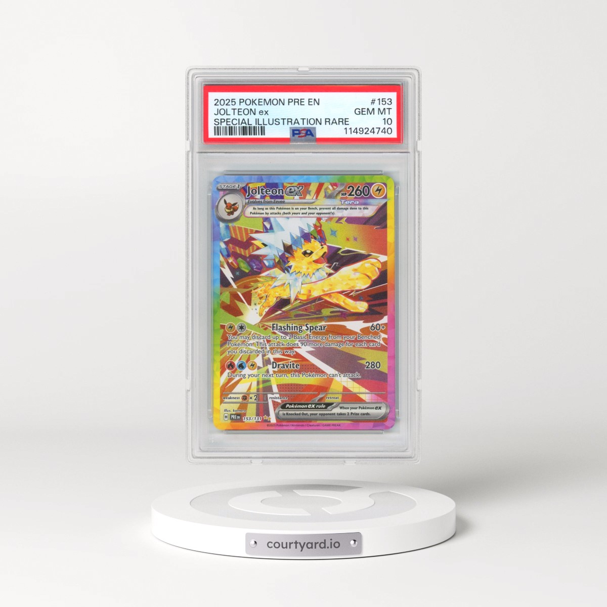 2025 Pokémon Pre EN-Prismatic Evolutions #153 Jolteon EX - Holo Special Illustration Rare (PSA 10 GEM MINT)
