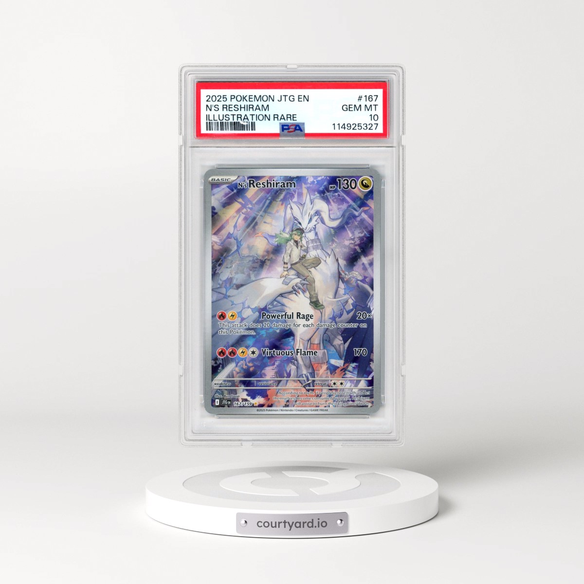 2025 Pokémon Jtg EN-Journey Together #167 N's Reshiram - Illustration Rare (PSA 10 GEM MINT)