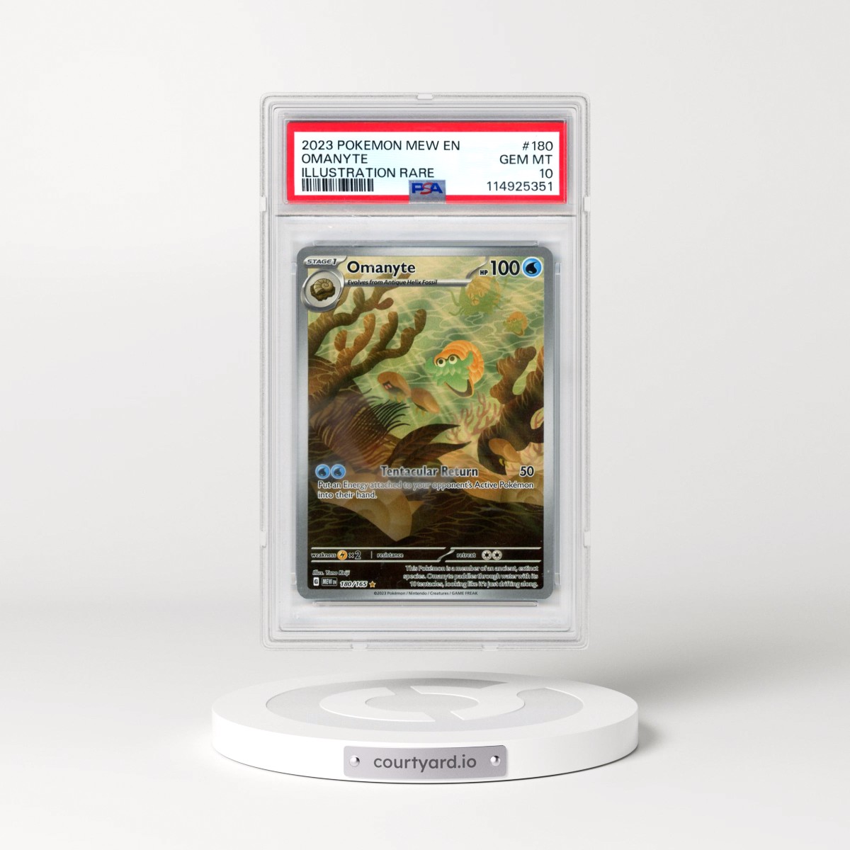 2023 Pokémon Mew EN-151 #180 Omanyte - Illustration Rare (PSA 10 GEM MINT)