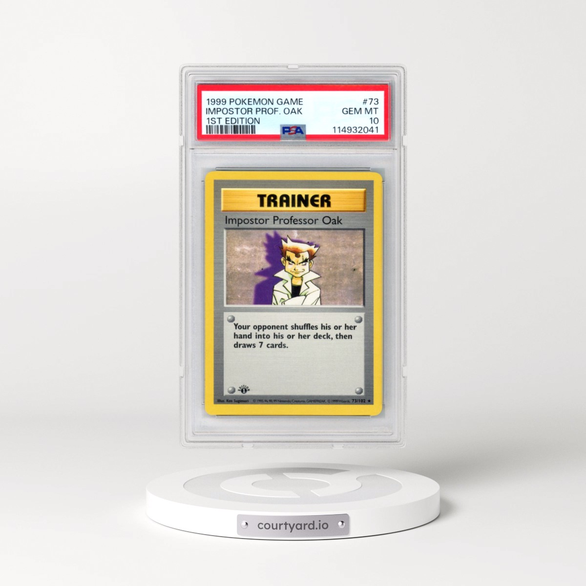 1999 Pokémon Game #73 Impostor Professor Oak - 1st Edition (PSA 10 GEM MINT)