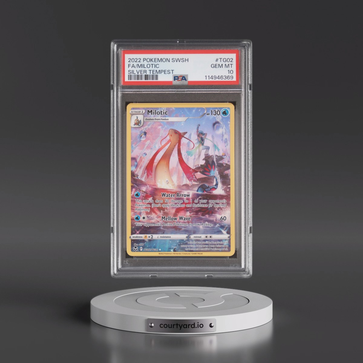 2022 Pokémon Sword & Shield Silver Tempest #TG02 Milotic - Full Art (PSA 10 GEM MINT)